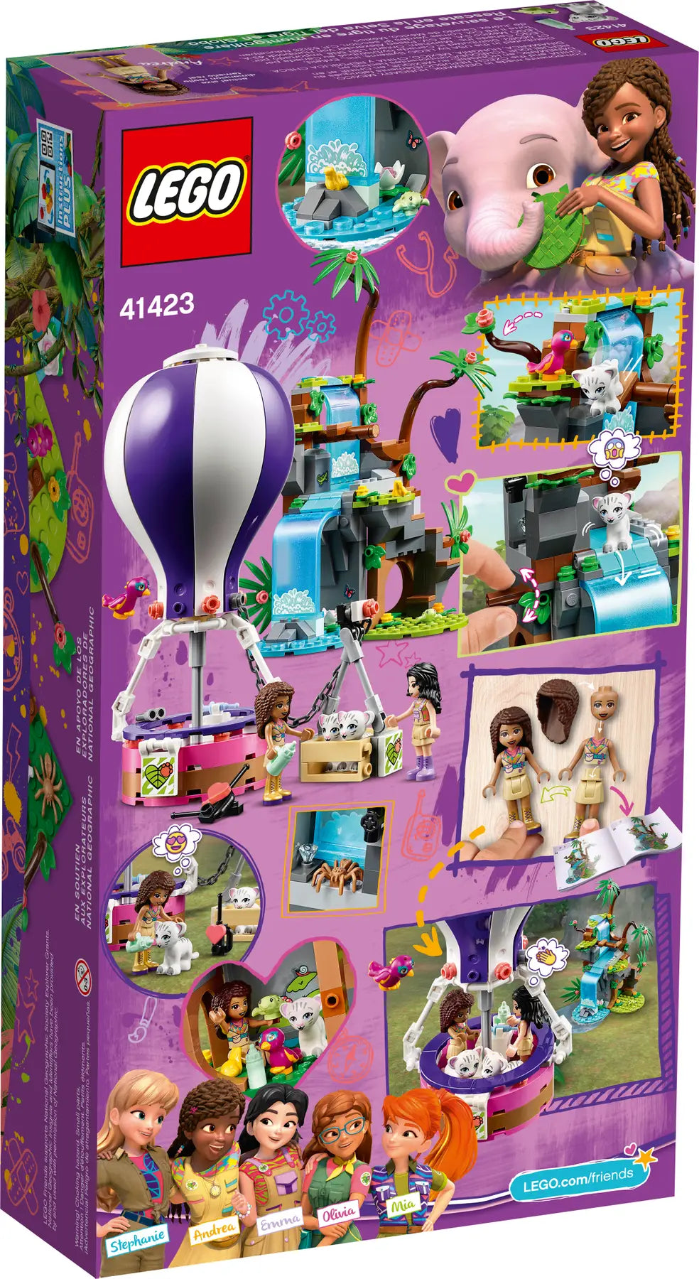 LEGO Friends 41423 Tiger Hot Air Balloon Jungle Rescue