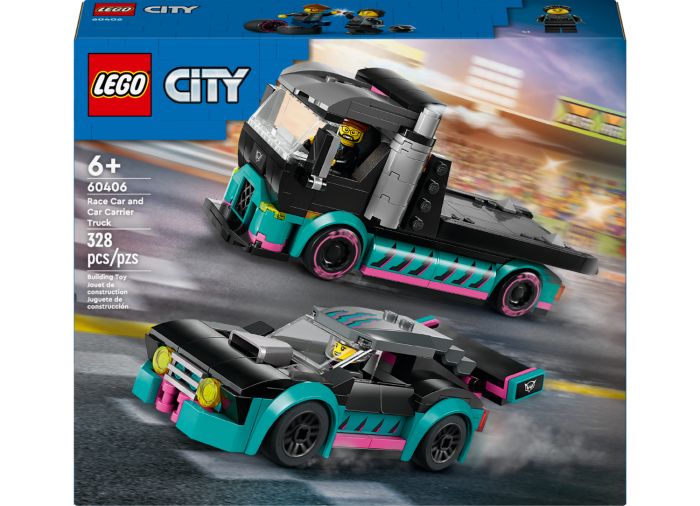 LEGO City 60406 Race Car and Car Carrier Truck