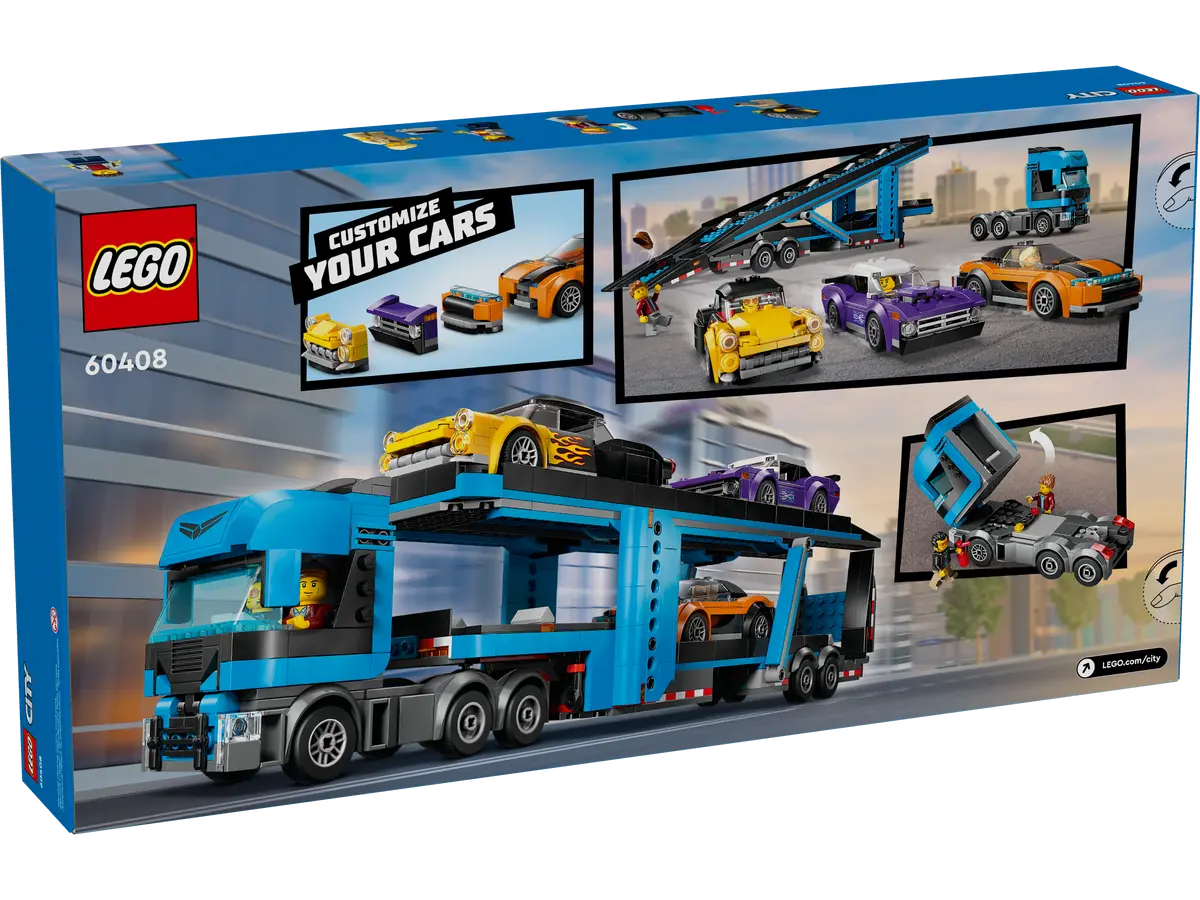LEGO City 60408 Car Transporter Truck with Sports Cars
