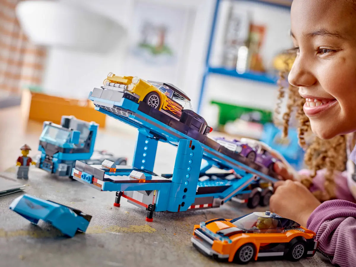 LEGO City 60408 Car Transporter Truck with Sports Cars