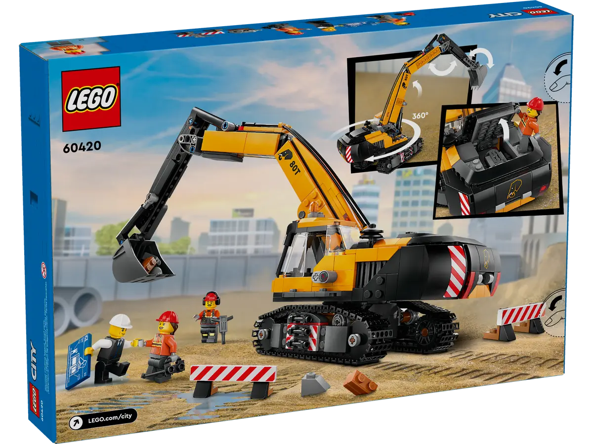 LEGO City 60420 Yellow Construction Excavator