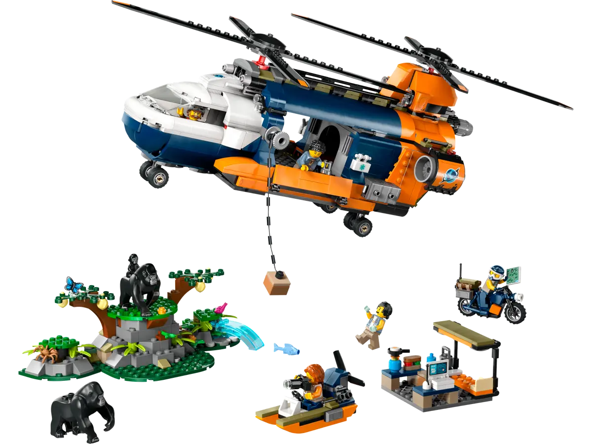 LEGO City 60437 Jungle Explorer Helicopter at Base Camp