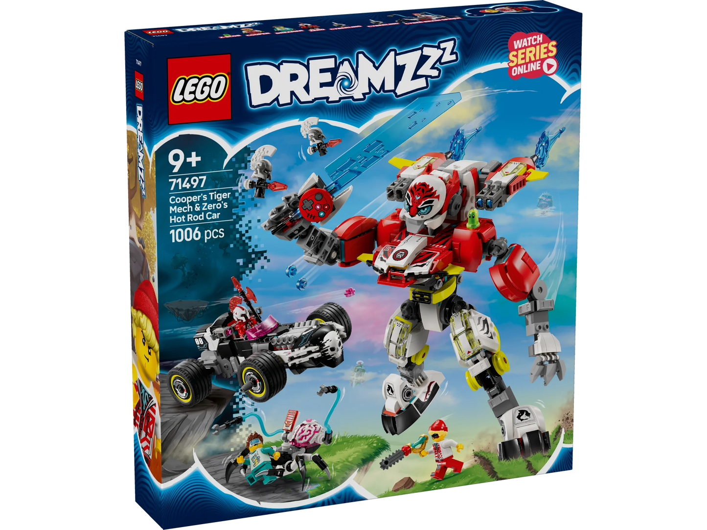 LEGO DREAMZzz 71497 Cooper's Tiger Mech & Zero's Hot Rod Car