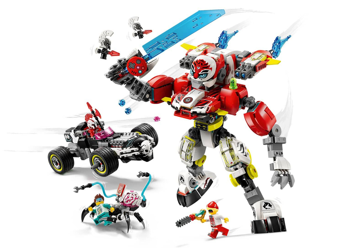 LEGO DREAMZzz 71497 Cooper's Tiger Mech & Zero's Hot Rod Car