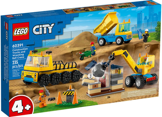 LEGO City 60391 Construction Trucks and Wrecking Ball Crane