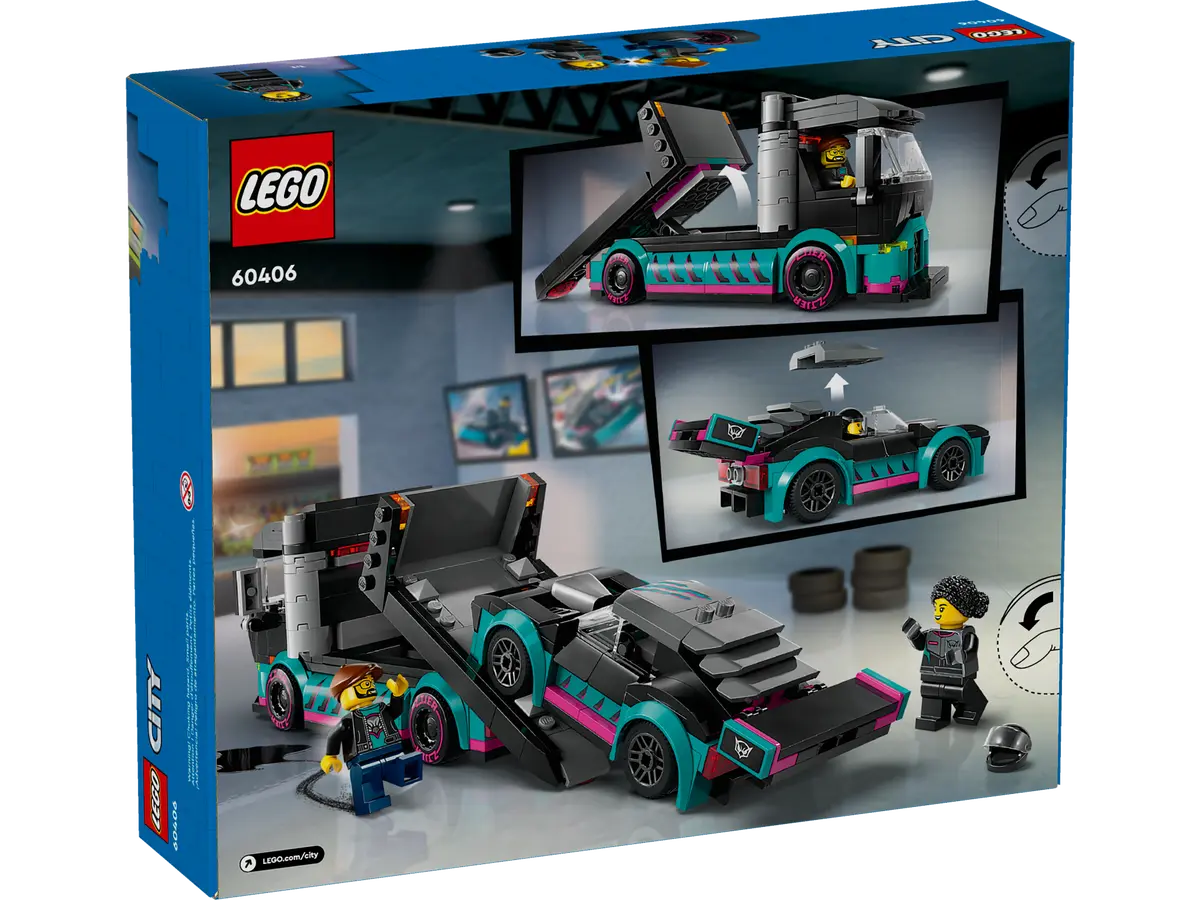 LEGO City 60406 Race Car and Car Carrier Truck