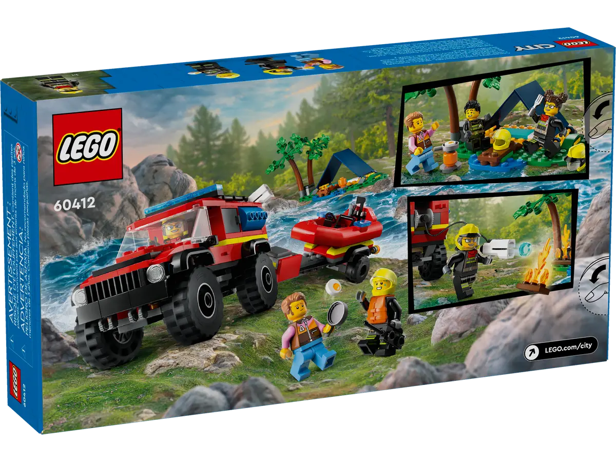 LEGO City 60412 4×4 Fire Engine with Rescue Boat