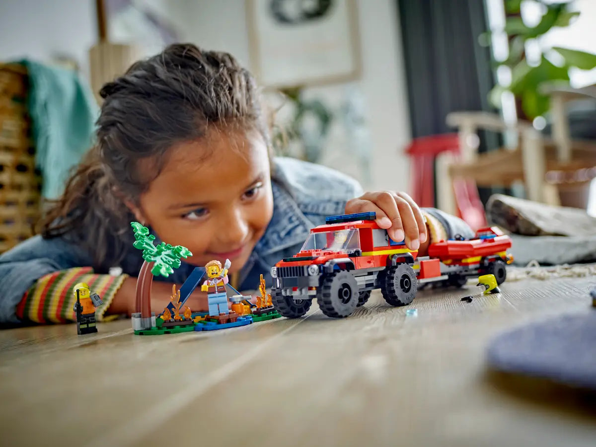 LEGO City 60412 4×4 Fire Engine with Rescue Boat