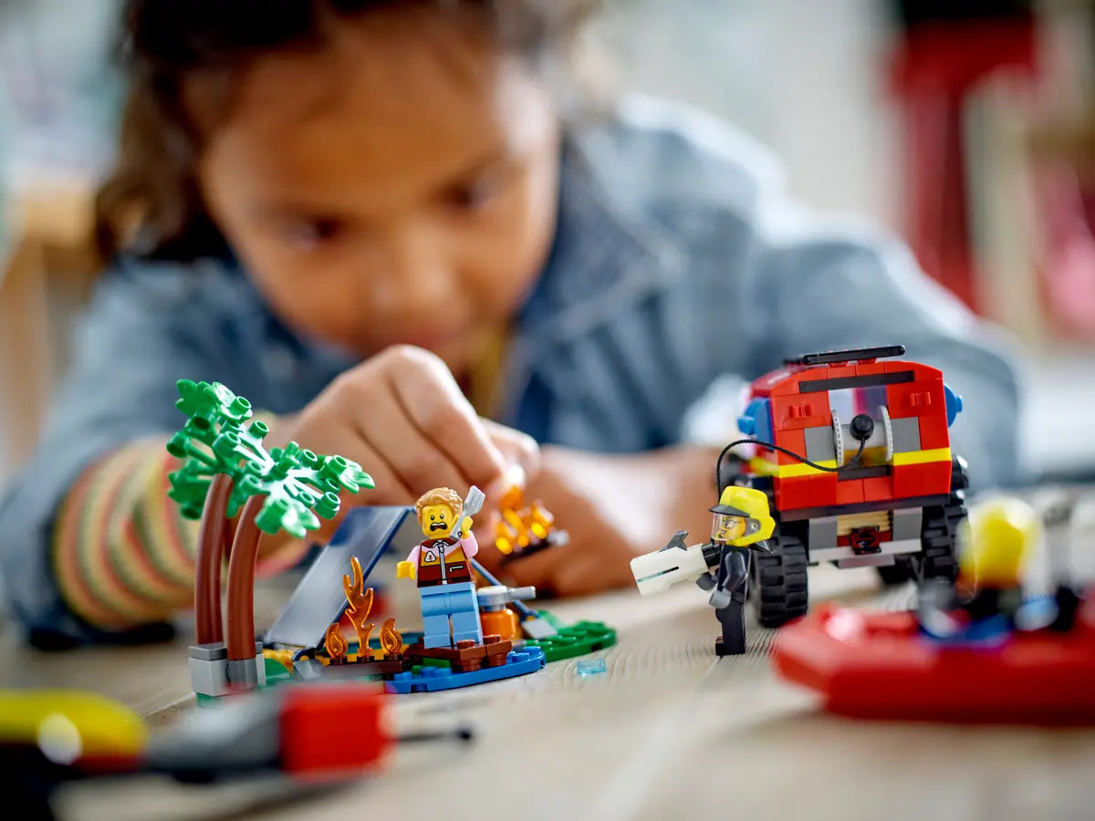 LEGO City 60412 4×4 Fire Engine with Rescue Boat