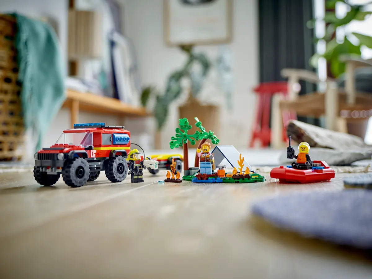 LEGO City 60412 4×4 Fire Engine with Rescue Boat
