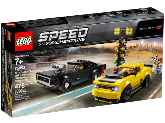 LEGO Speedchampions 75893 2018 Dodge Challenger SRT Demon and 1970 Dodge Charger R/T