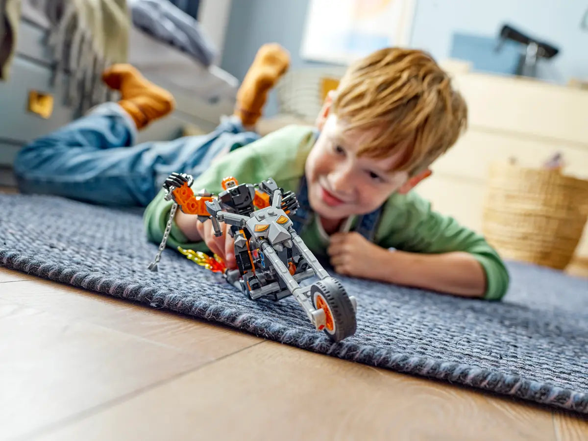 روبوت المعركة والدراجة النارية Ghost Rider's Battle Robot و LEGO Marve ...