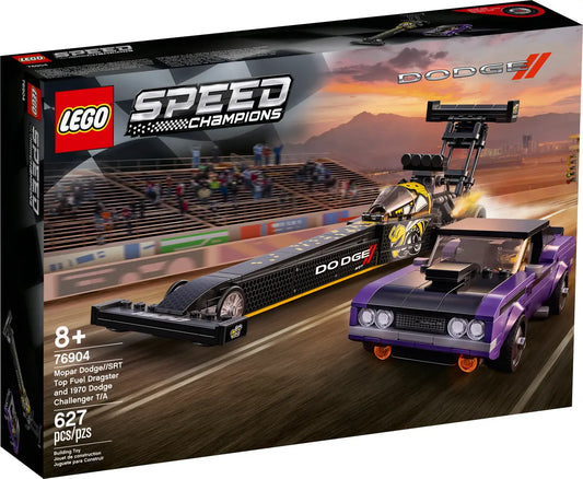 LEGO Speed ​​Champions 76904 Mopar Dodge SRT Top Fuel Dragster وDodge Challenger 1970