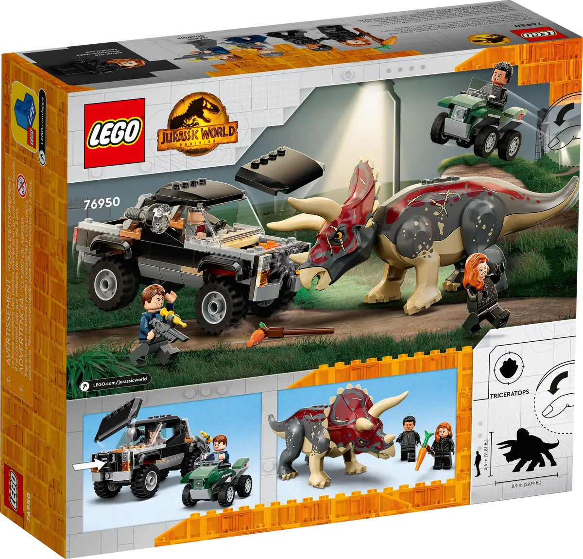 LEGO Jurassic World 76950 Triceratops Pick-up Truck Ambush